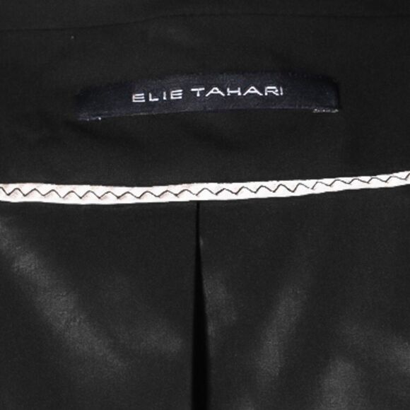 Elie Tahari Women's Jacket Black Wool Stretch Snap Button Work Career Blazer 12 - Picture 3 of 10